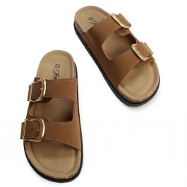 Ash-63 2-Buckle Sandal Tan Tan
