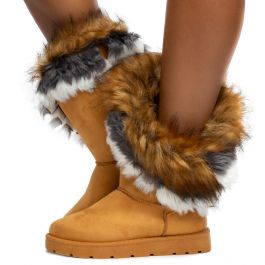 Ada Faux Fur Booties Camel Camel