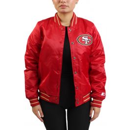 NFL Women's San Francisco 49ers Satin Jacket  Red Red