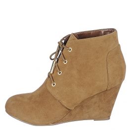 Wedge Lace-Up Boots LaLa Land Chestnut Chestnut Chestnut