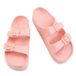 Bamboo open toe discount jelly slide sandal