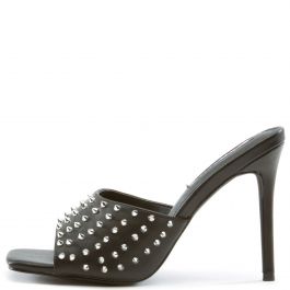 Hugo-8 Studs Stiletto High Heels Black/Silver