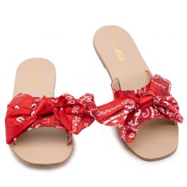 Bandana Sandals with Matching Handbag Size 8 Red