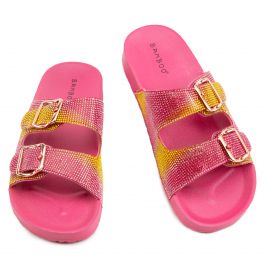 Luster-01 Double Buckle Sandals Pink Pink