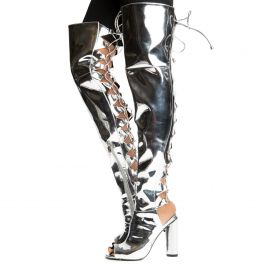 Connie-40 High Heel Boot Silver Silver