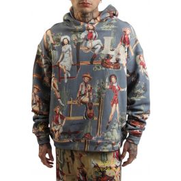 Jesse All Over Pattern Hoodie  Blue Blue
