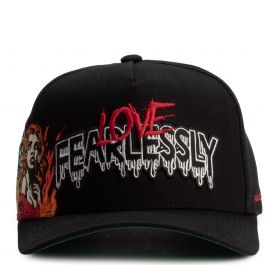 Love Fearlessly Twill Trucker Hat  Black Black