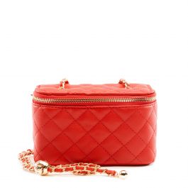 Quilted Rounded Square Crossbody Bag Red Red