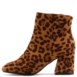 Moody-01 Square Toe Booties Leopard Leopard