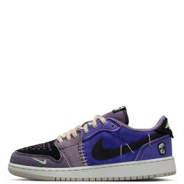 Grade-School Zion Williamson x Air Jordan 1 Retro Low OG Voodoo Alternate Regency Purple/Vapor Green-Black