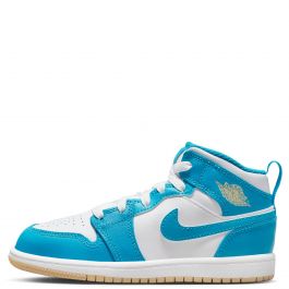 Pre-School Jordan 1 Mid Aquatone/Celestial Gold-White Aquatone/Celestial Gold-White