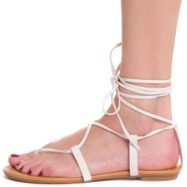 S-LS9266P Strappy Thong Sandal White White