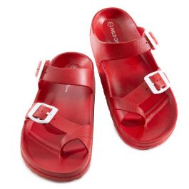 Kristen-06 Flat Sandals Red