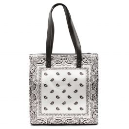 Paisley Tote Handbag White Bandana White Bandana