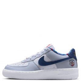 Grade-School Air Force 1 LV8 White/Midnight Navy-White-Ghost White/Midnight Navy-White-Ghost