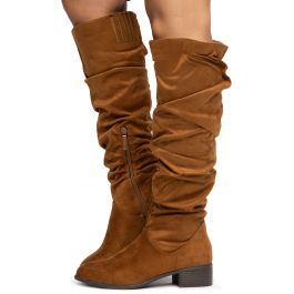 Trixie-03 Below The Knee Boots Tan Suede Tan Suede