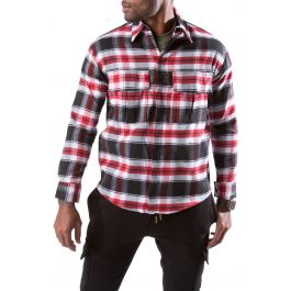 Button Down Flannel Red-Black-White