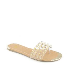 092 Flat Sandal Clear/Gold Clear/Gold Clear/Gold
