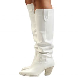 Mondee-1 Straight Cut Cowboy Boot White White