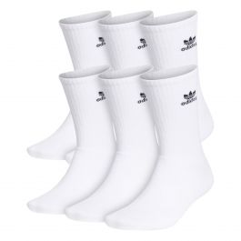 Trefoil Crew Socks 6 Pairs White/Black White/Black