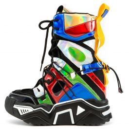 Damson-09 Platform Sneakers Black Hologram Black Hologram