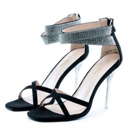 Creative Clear Heel High Heel Black Suede Black Suede