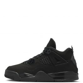 Pre-School Jordan 4 Retro Black Cat  Black Black