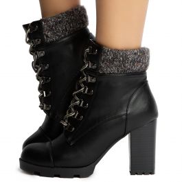 Pilate-11 Lace-Up Booties Black Crinkle Wet Black Crinkle Wet