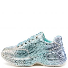 Queendom-2 Chunky Bedazzled Sneaker Blue Blue