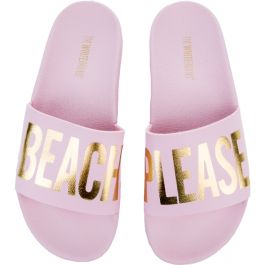 Beach Please Slides in Pink Pink/Gold Pink/Gold