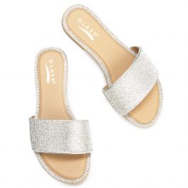 GLAZE Honey 62 Rhinestone Flat Sandal HONEY 62 RGL Shiekh