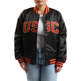 Women's USC Satin Jacket  Blk/Red/Y