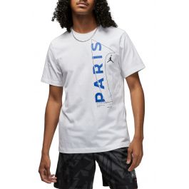 Jordan Men's Paris Saint-Germain Statement Short-Sleeve T-Shirt in White/Light Bone Size Medium | Cotton