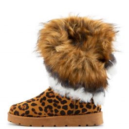Ada Faux Fur Booties Leopard Leopard