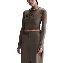 Sportswear Chill Knit Slim Cropped T-Shirt Mink Brown Mink Brown