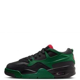 Grade-School Air Jordan 4 RM Black Black/Varsity Red-Gorge Green