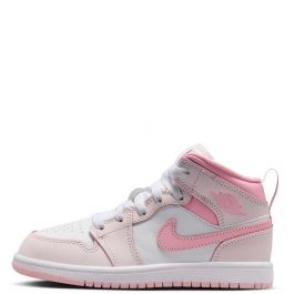 Pre-School Jordan 1 Mid Pearl Pink/Med Soft Pink-White Pearl Pink/Med Soft Pink-White