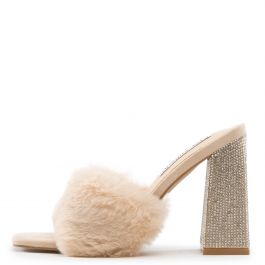 Softy Fur High Heels Nude Nude