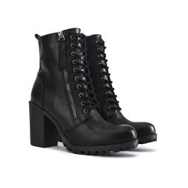 Low-Heel Lace-Up Boot Malia-S Black Black