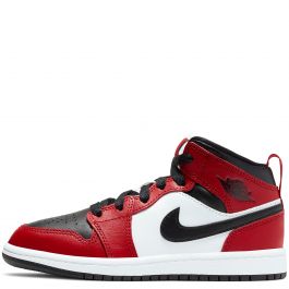 jordan 1 mid black white gym red