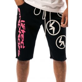 Aphex Puff Print Denim Shorts Black Black