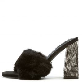 Softy Fur High Heels Black Black