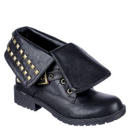 Fold Down Studded Boot Taylor-1-S Black/Gold Black/Gold Black/Gold