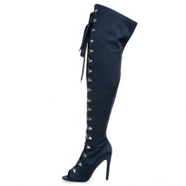 Cape Robbin Olga-26 Blue High Heel Boot Royal Blue Royal Blue