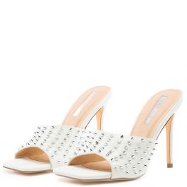 Hugo-8 Studs Stiletto High Heels White/Clear White/Clear