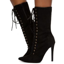 Selina-22 Pointy Toe Boots Black Black