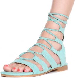 Emily-25 Lace-Up Sandal Green Green