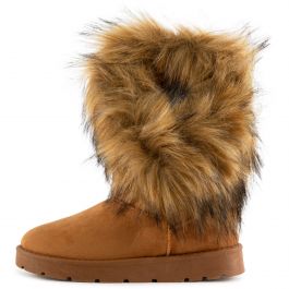 Ada Faux Fur Booties Tan Black Tan Black