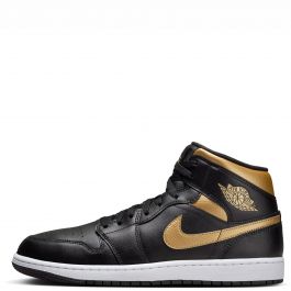  Air Jordan 1 Mid Black/Metallic Gold-White Black/Metallic Gold-White