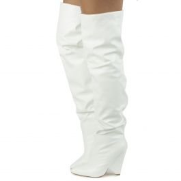 Nano-2 High Heel Boots White White